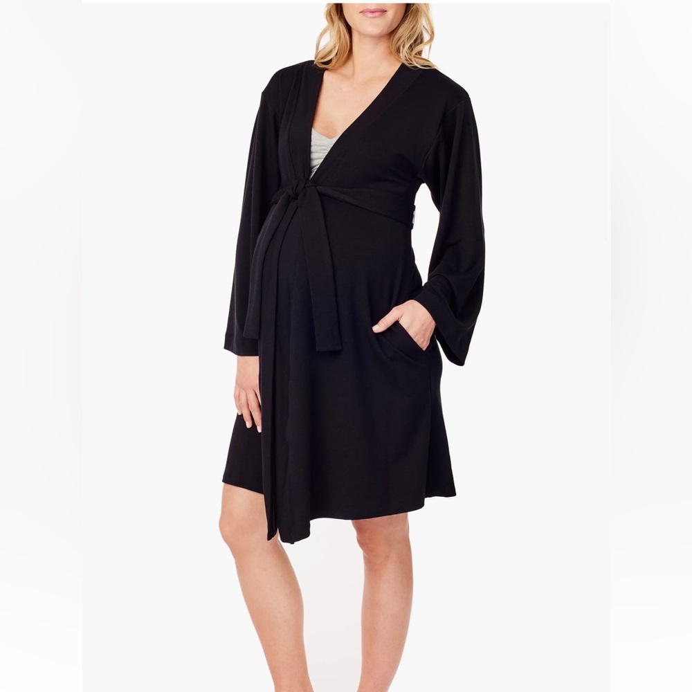 Ingrid and Isabel black lounge maternity robe